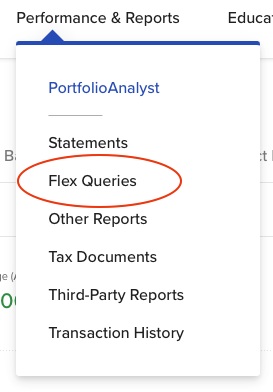 Flex queries menu